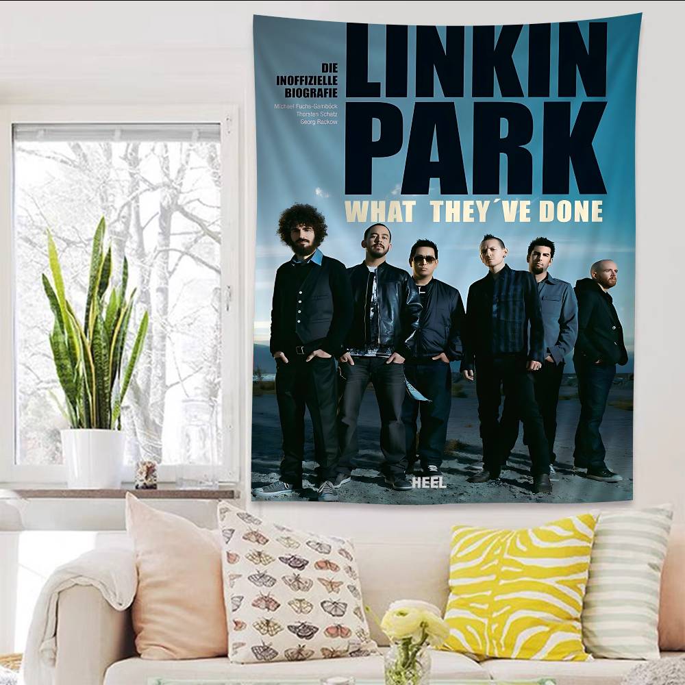Rock Band LLinkin Cool PPark Hanging Bohemian Tapestry Hanging Tarot Hippie Wall Rugs Dorm Japanese Tapestry