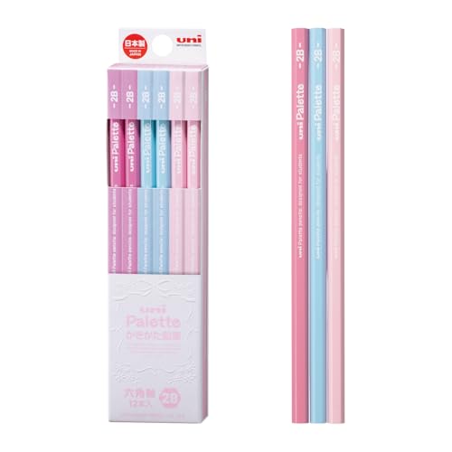 Mitsubishi Pencil Uni Palette 2B Writing Pencils, Pastel Pink, 1 Dozen (K55612B)