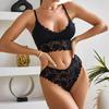 Women's Push-Up Lace Bra Set: Sexy Strappy Camisole with Wireless Design for Small Bust
