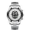 BINBOND Men's Luminous Skull Skeleton Watch