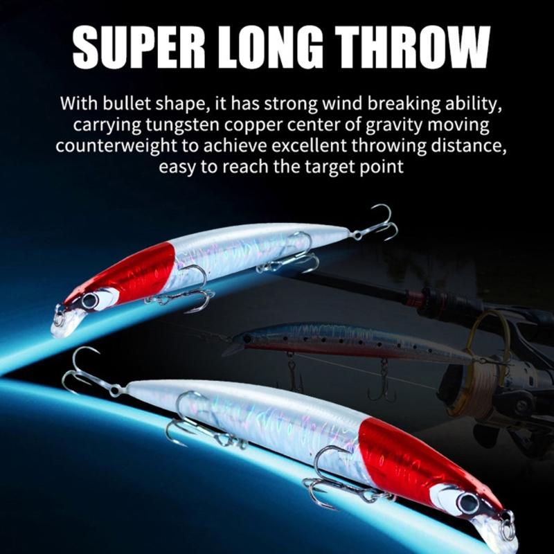 3D Artificial Fishing Lures with 3 Hooks High Attraction Life Like Swimbait Hard Baits for Freshwater and Saltwater