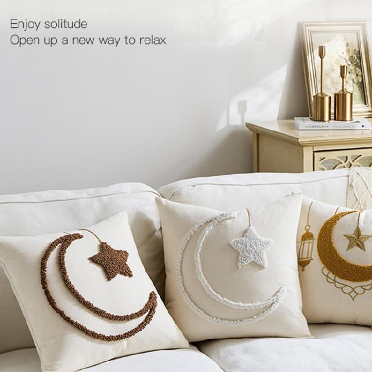 Elegant Lunar Shape Cushion Cover Fabric For Living Space And Parties