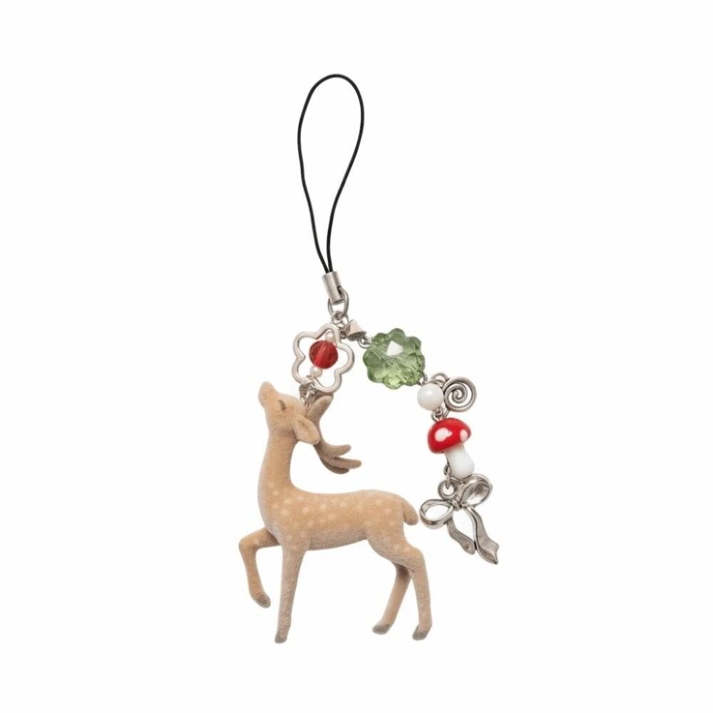 Flocked Flocked Pendant Miniature Animal Bag Charm Flower Bag Hanging Beaded Key Ring  Teens