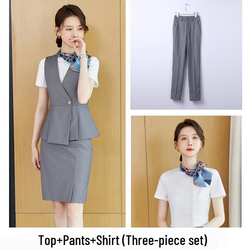 Costum profesional de afaceri slim fit pentru femei pentru recepția hotelului și departamentul de vânzări