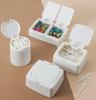 Cute Plastic Button Desktop Storage Box Jewlery Organizer Case with Lid Cosmetic Lipstick Hairpin Cotton Swab Sundries Container