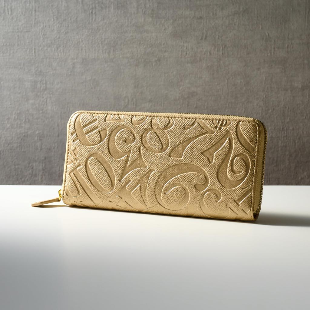Frank Miura Long Wallet for Men and Brand Name Long Wallet with Round Gold Brilliant Gold Women, Zipper, Wallet,