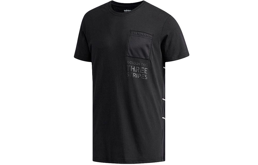 Adidas Neo T Shirts Men s Black Crew Neck Moderate Straight Fit DU2366 S