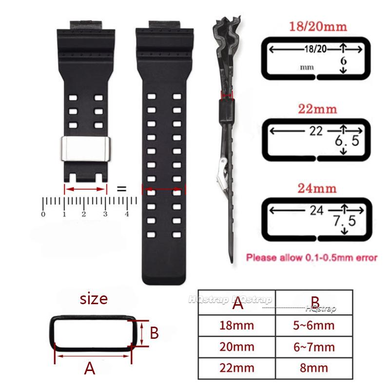 Stainless Steel Band Locker Ring for Seiko Band Holder Loop for Casio Metal Belt Rings for GW9300 GA700 Rings