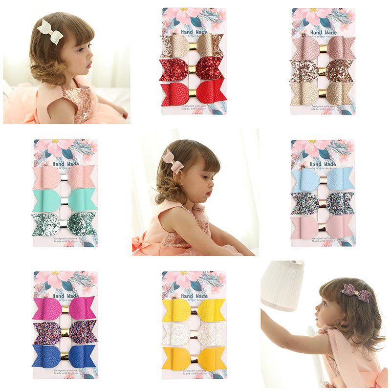 

3 шт./компл. заколки для волос с бантиками для девочек, блестящие блестящие заколки для волос принцессы из искусственной кожи, детские аксессуары для волос синий