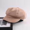 Suede Women's Trendy Korean-Style Octagonal Beret: Versatile, Retro, Warm with Short Brim for a Small-Faced Look.