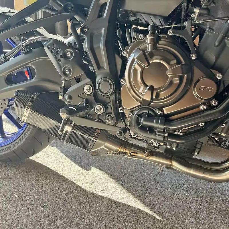 For Yamaha YZF R7 2014-2024 MT07 FZ07 XSR700 Tracer 7 Motorcycle Exhaust Header Muffler Pipe Escape 51MM Slip-On Connecting Pipe