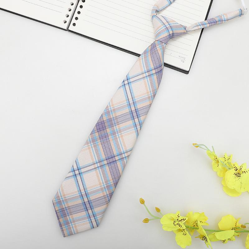 Jk Small Tie Female College Style Lazy Japanese Plaid Uniform Shirt Tie Student Ins Men'S And Women'S Short Styles Free Of Charge