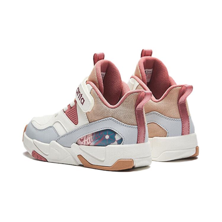 Anta Kids Fabric Synthetic Leather Versatile Casual Non-Slip Wear-Resistant Low-Top Basketball Shoes Kids sneaker White Gray Brown A22439982-3