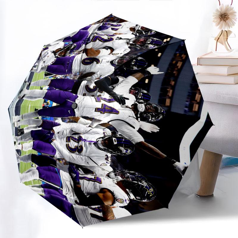 Baltimore Ravens Players Pattern, Automatic Folding Umbrella, Portable and Foldable Design, 8 Ribs, a Christmas or Birthday Gift.