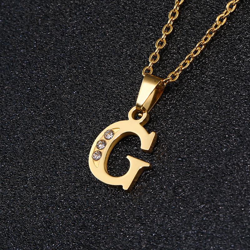 26-Letter Korean Style English Alphabet Pendant Necklace for Women and Besties