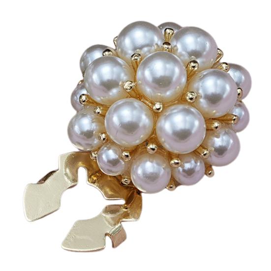 

Faux Pearl Button Cover Alloy Elegant Clip-On Button Covers Removable No-Sew Button Covers for Women Shirts Blouses Wedding золотистий