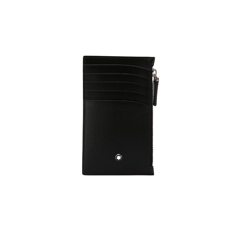 

Montblanc Meisterstück Zipper Leather Card Holder Men Card Holder Black 118313 Box(Basic Set+Box)