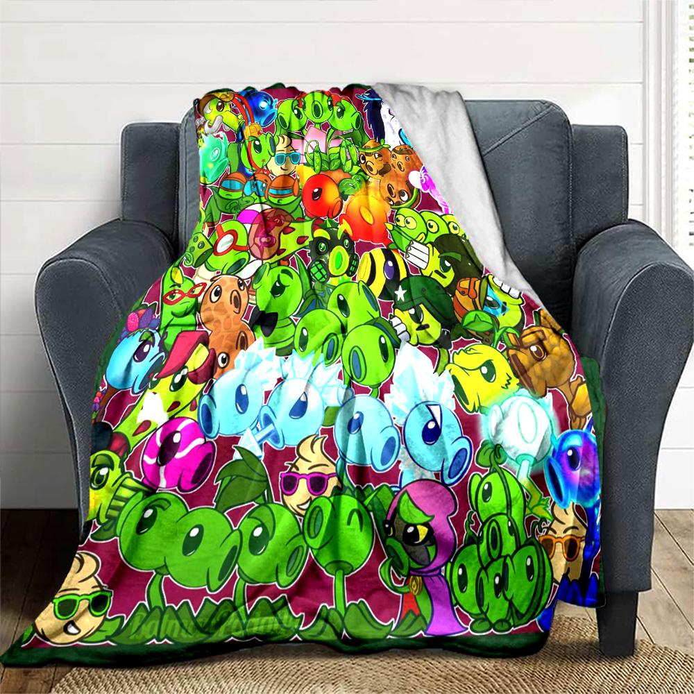 Plants Vs. Zombies Blanket Durable Comfort Suitable for Seaside Office Livingroom Four Seasons Multipurpose Playful Design