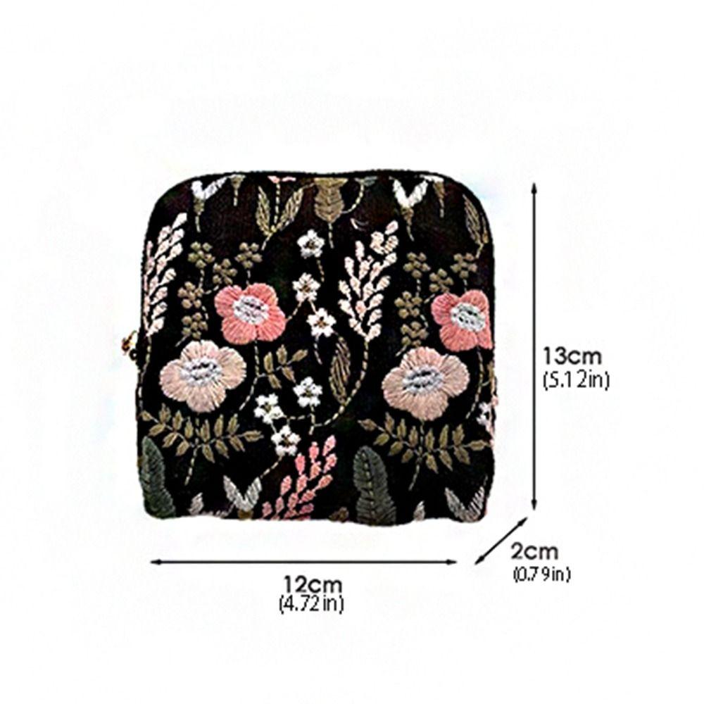Multi-Layered Embroidered Jewelry Storage Bag Cotton Linen Women's Wallet Ring Pendant