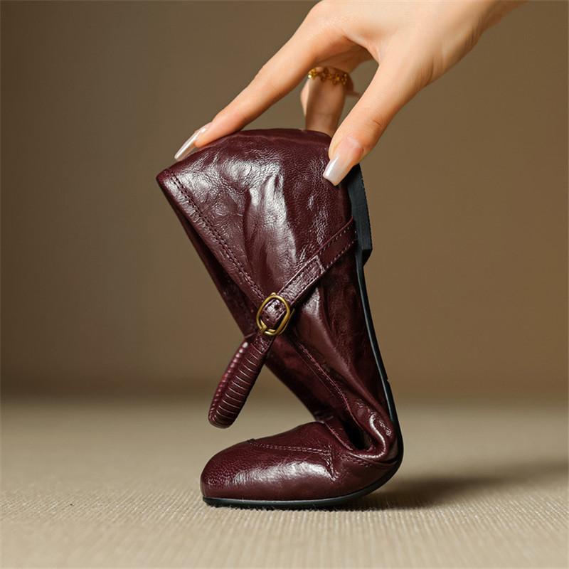 Fashion New Sheep Leather Mary Jane Shoes Round Toe Shoes for Women Fashion Versatile Handmade Shoes Internal Elevation Women Pumps