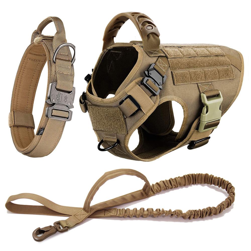 Büyük Köpek Koşum Takımı Tasmalı Yürüyüş Tasması Molle Çantacıklı Evcil Hayvan Alman Kurdu Malinois Eğitim Yürüyüş Yeleği Orta Boy Köpekler İçin Köpek Koşum Takımları