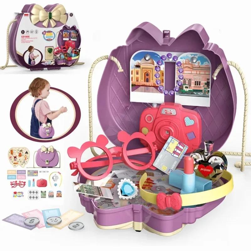 

Girls Makeup Sets With Crossbody Bag Pretend Play Doctor Kits Travel Bag Play Food Toys Ice Cream Playset For Kids Toddlers Gift