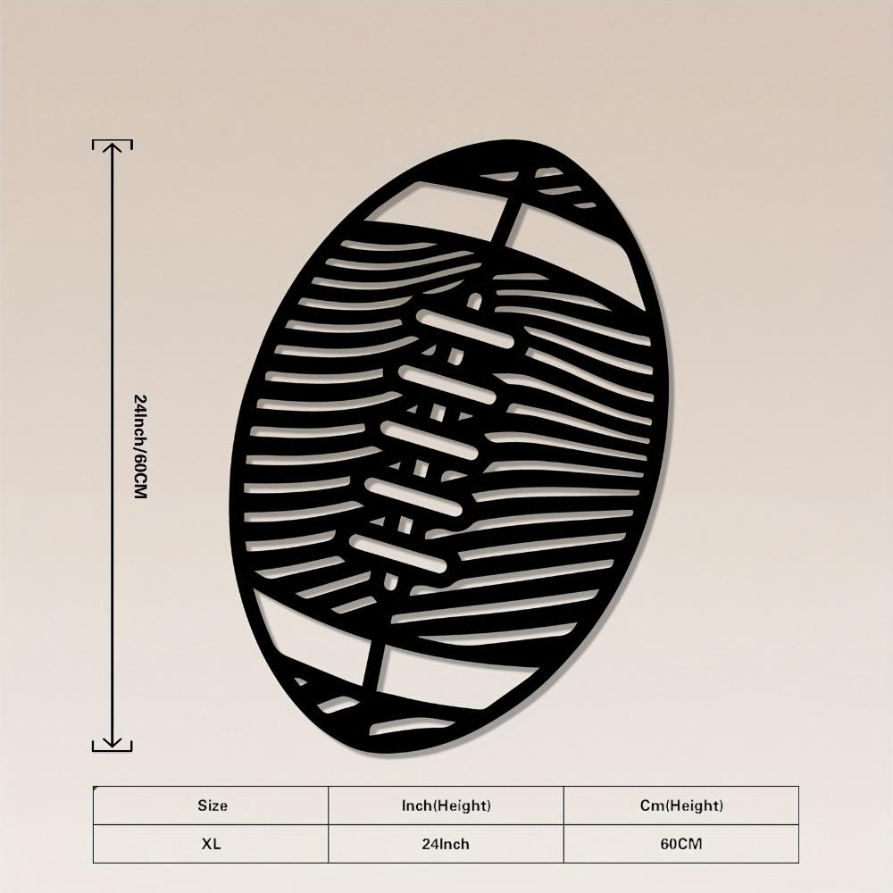

Wrought Iron Rugby Ball Wall Art, Metal Sport Decor for Living Room Game Room, Creative Athletic Gift for Rugby Fans, Teamwork Symbol XL/60cm/24inch