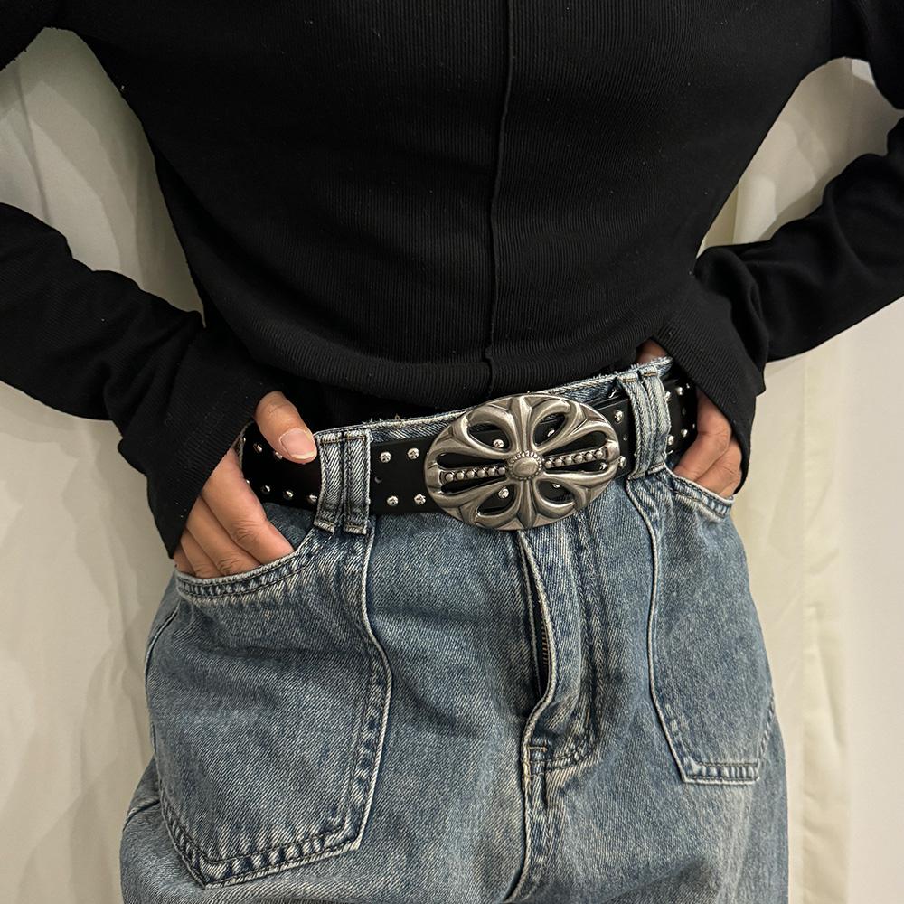Unisex Jeans Belt Female Punk Gothic Wide Belts For Women Luxury Brands Hollow Cross Hearts Men's belt Male Rivet Waistband