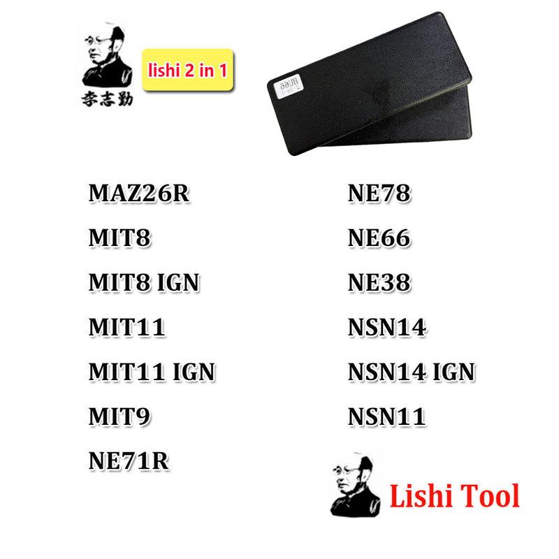 

Lishi Инструмент 2 в 1 MAZ26R MIT8 MIT11 MIT9 NE71R NE78 NE66 NE38 NSN14 NSN11 Инструмент для слесарей по замкам для автомобильного ключа MAZ26R