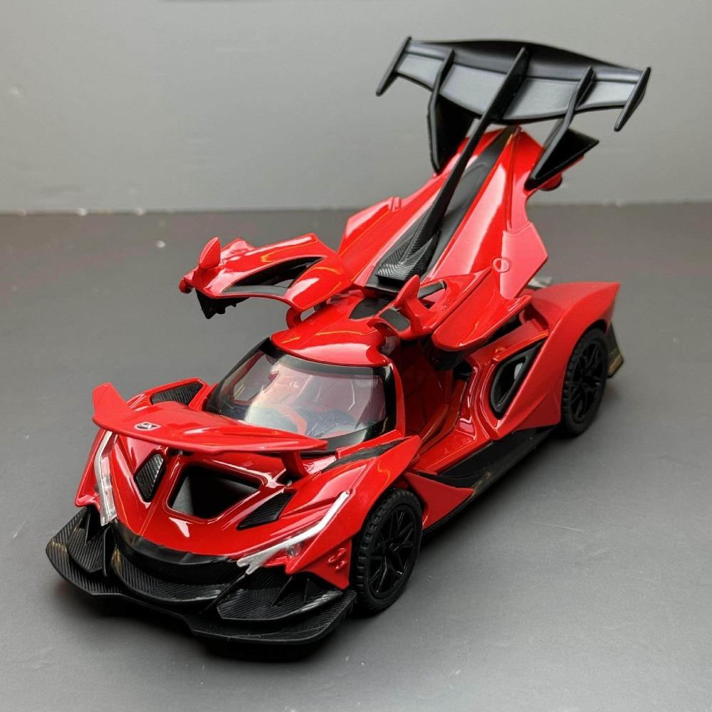 1:32 Apollo Ie Evo Racing Car Model Toy Music Light Pull Back Super Car Doors Opened Metal Diecast Vehicle Models For Kids Gift
