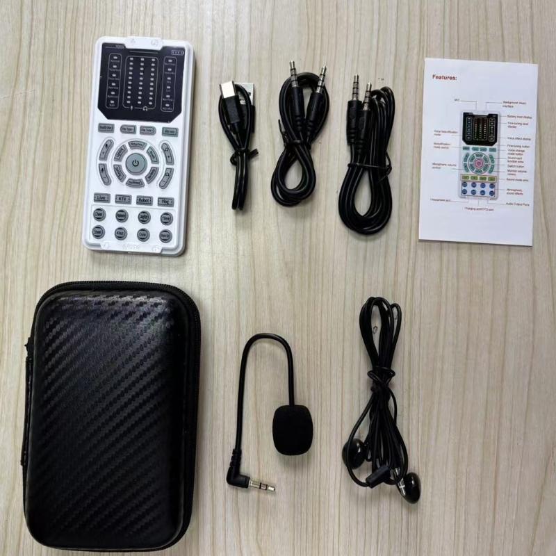 Portable Voice Modulator Sound Card Real Time Voice Changing Control For PC Live Streaming Gaming Recording