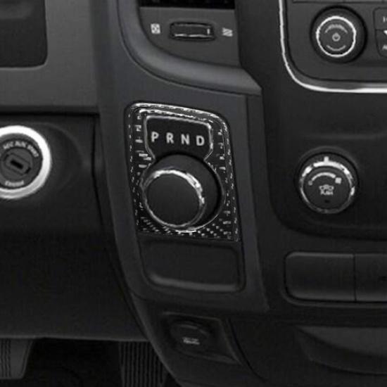 For Dodge RAM 1500 Carbon Fiber Interior Rotary Shifter Accent Cover Trim