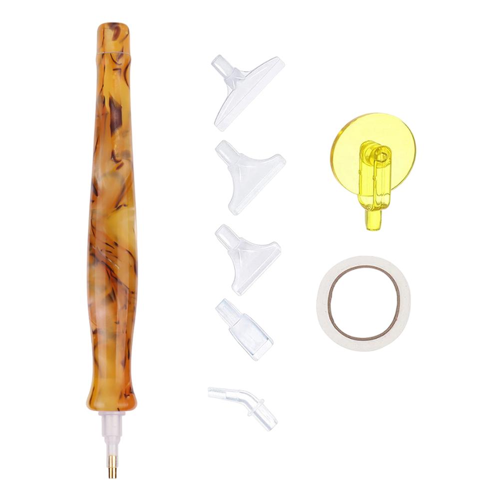 1 Set 5D Harz Diamantmalerei Stift mit Metall-Ersatzstiftspitzen Multi-Platziere Punktbohrerstifte für DIY Diamant-Nagelkunstwerkzeug