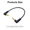 20cm Kurzes Audiokabel mit vergoldeten 3,5mm Steckern Doppelt abgewinkelte Leitung für Kopfhörer