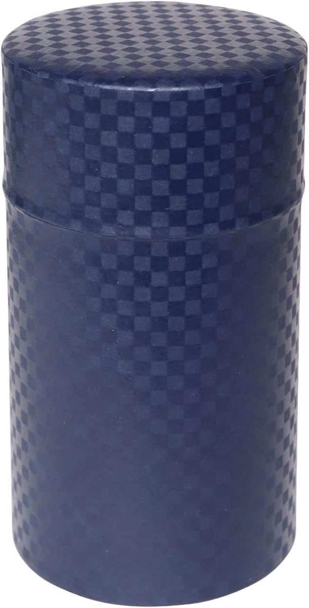 Tea Caddy Modern Ichimatsu Blue 782772 Po-Kan (L)