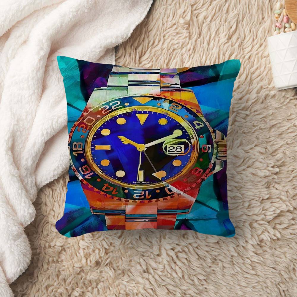 Time Is Money Watch Street Graffiti Pillow Cover Design Cushion Cover Decor Holiday Decorati