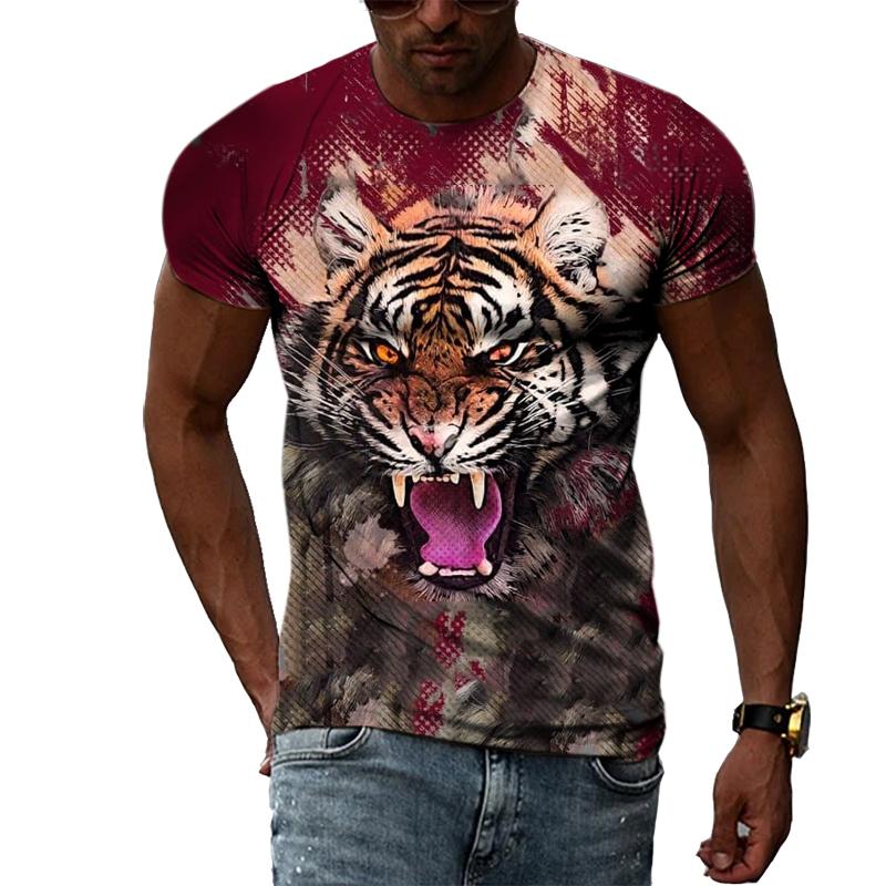 Hip Hop Original Tier Tiger 3D Druck Männer T-shirt Sommer Mode Persönlichkeit Harajuku Street Style Kurzarm Oansatz Tees Top