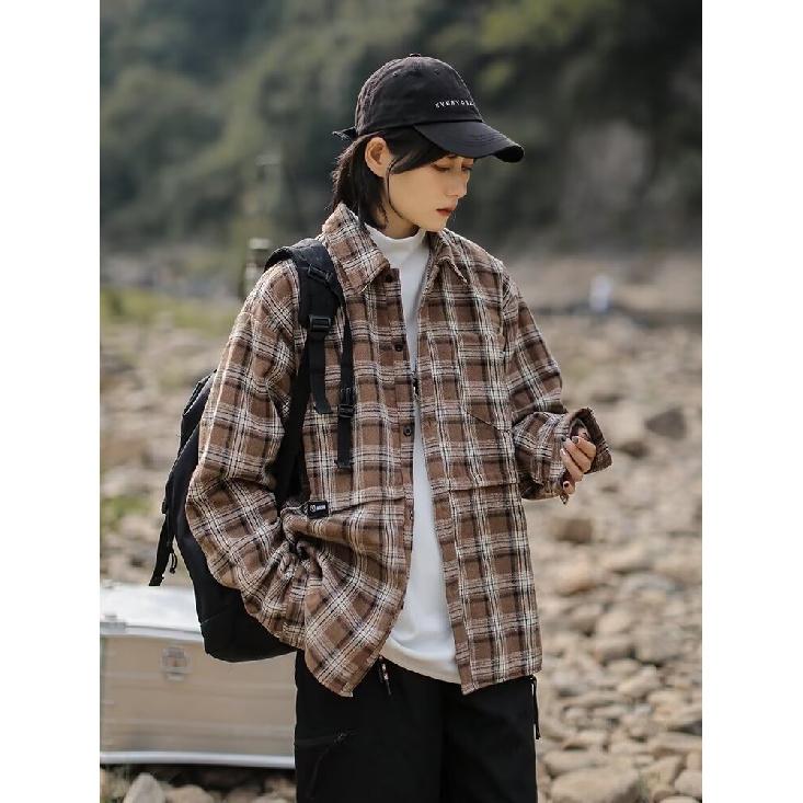2024 Letter Long Sleeve Shirt Japanese Hong Kong Style Ins Loose Shirt Boys Summer Trendy Versatile Casual Coat