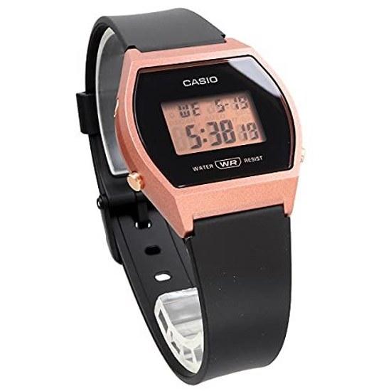 CASIO Standard Digital Womens Girls Wristwatch LW-204-1A No Makeup Box Black Rose Gold International Model