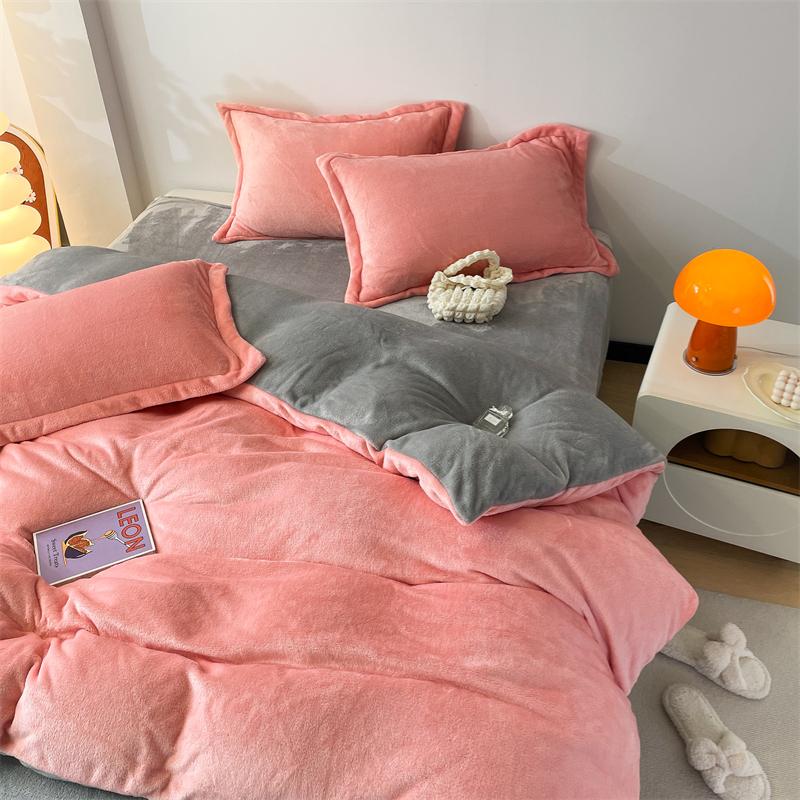 Winter Flannel Duvet Cover Solod Color Soft Warm Quilt Cover Cozy Thick Comforter Cover for Adults Children Queen King Bed Linen