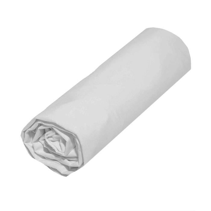 Drap housse microfibre CASUO 160x200 Blanc - LA MAISON D'AMELIE - Chambre - Naturelle - Uni