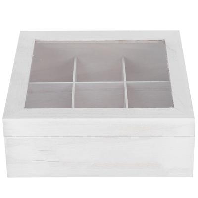 Wooden Storage Box 9 Grids Essential Oil Handwork Creativity Transparent Packaging SuppliesWhite