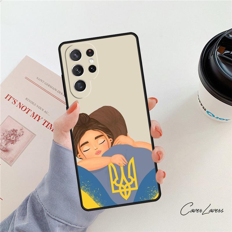 Ukraine Flag Art Work Phone Case For Samsung Galaxy S24 S25 S23 S22 Ultra Note 10 20 Plus S20 S21 FE Cover