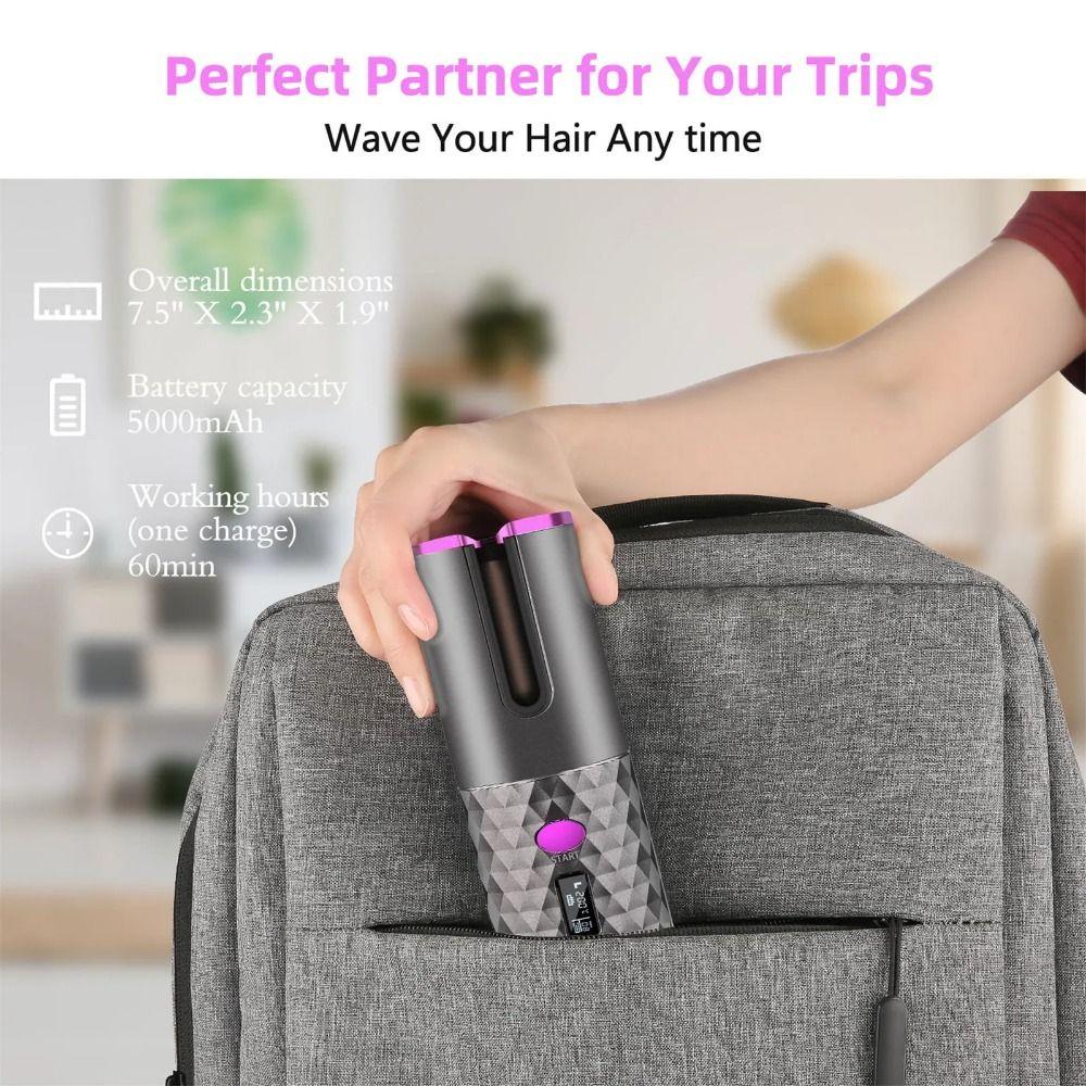 Smooth Women's Hair Waver Portable Cordless Automatic Curler  Hair Styling Tool