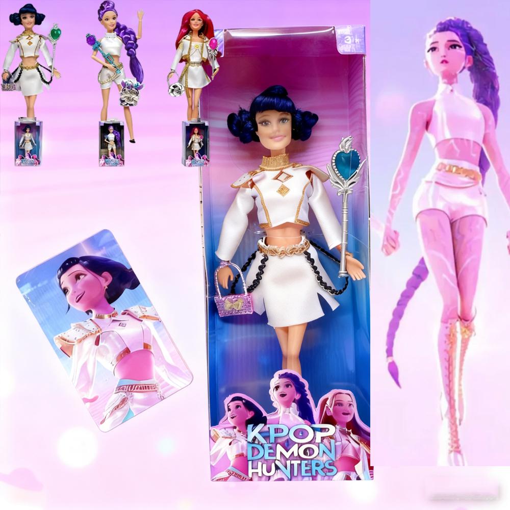 Boneca Móvel Sonhadora Kpop Caçadora de Demônios (Rumi/Mira/Zoey) - Tema Misterioso e Luzes Coloridas | Presente de Natal para Fãs de Kpop
