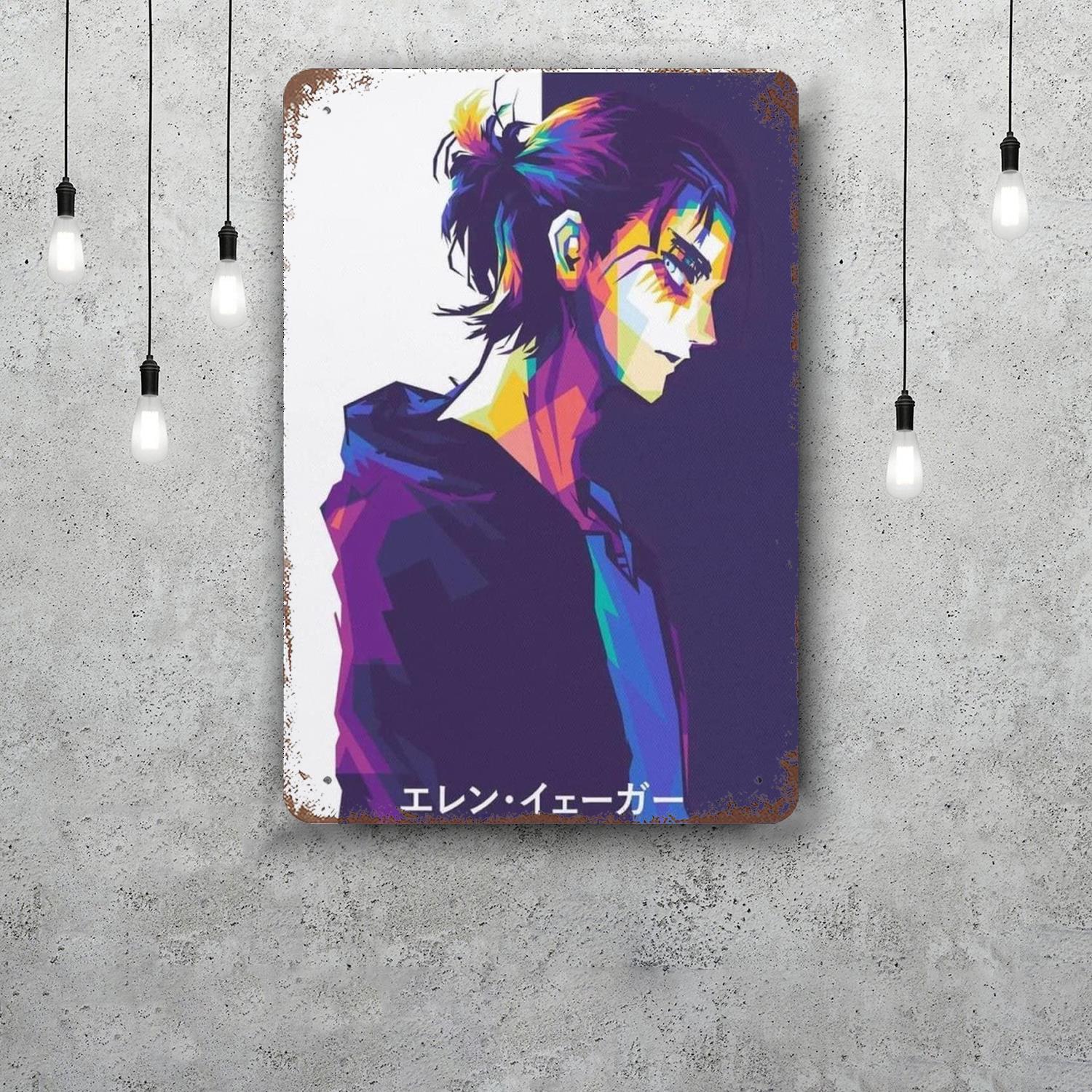 

eren yeager Vintage Metal Tin Signs Posters Decor Retro Metal Plaque Wall Art Decor for Garage Bar 20x30cm（7.8x11.8inch）