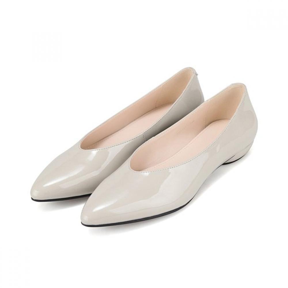 Barbara Leather Enamel Pointed Toe Flat Pumps 1.5cm Bbj115iv 250mm
