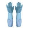 1 Pair Housework Gloves Silicone Cleaning Gloves with Anti-Slip Texture Extended Arm