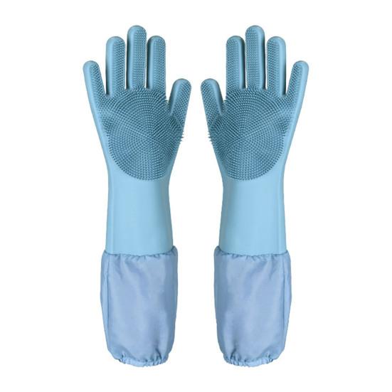 1 Pair Housework Gloves Silicone Cleaning Gloves with Anti-Slip Texture