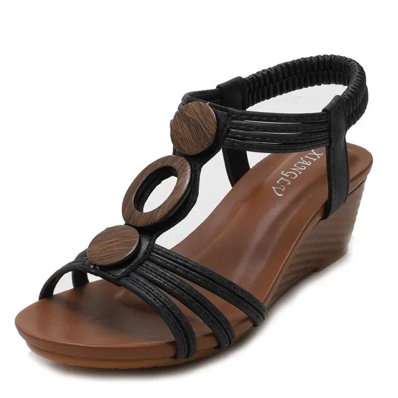 Fashion Bohemian Wedge Sandals Women Vintage Women Sandals Anti-Slip Roman Shoes Women Casual Sandals Platform Gladiator Shoes